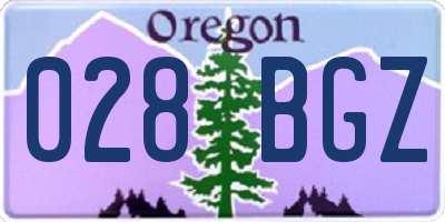 OR license plate 028BGZ