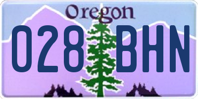 OR license plate 028BHN