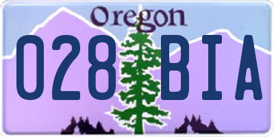 OR license plate 028BIA