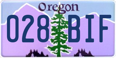 OR license plate 028BIF