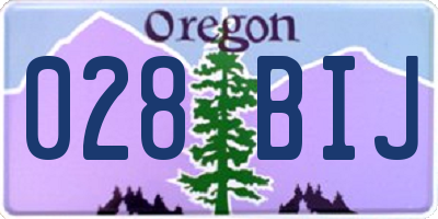 OR license plate 028BIJ