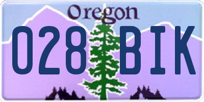 OR license plate 028BIK