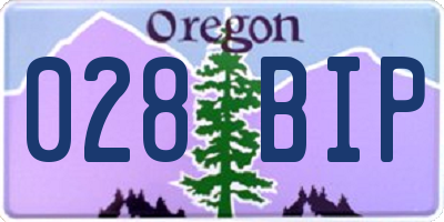 OR license plate 028BIP