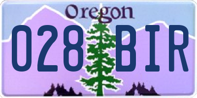 OR license plate 028BIR