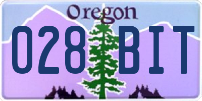 OR license plate 028BIT