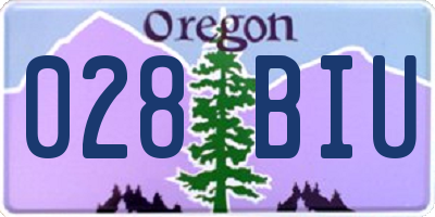 OR license plate 028BIU