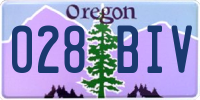 OR license plate 028BIV