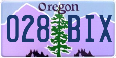 OR license plate 028BIX
