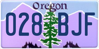 OR license plate 028BJF