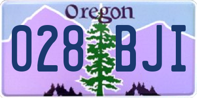 OR license plate 028BJI