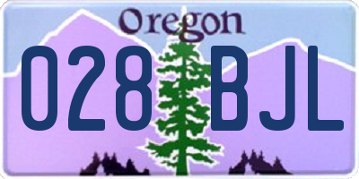OR license plate 028BJL
