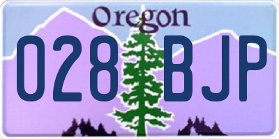 OR license plate 028BJP