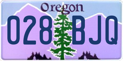 OR license plate 028BJQ