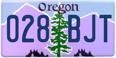 OR license plate 028BJT