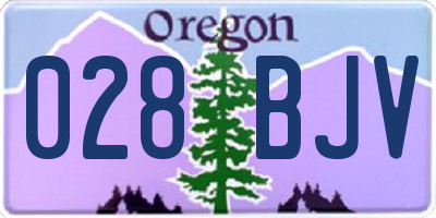 OR license plate 028BJV