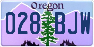 OR license plate 028BJW