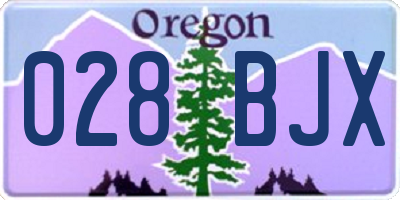 OR license plate 028BJX