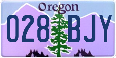 OR license plate 028BJY