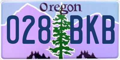 OR license plate 028BKB