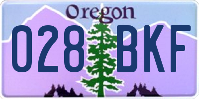 OR license plate 028BKF