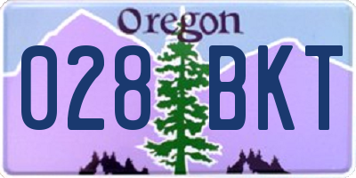 OR license plate 028BKT
