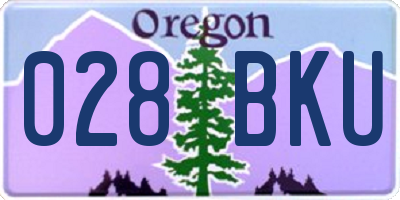 OR license plate 028BKU