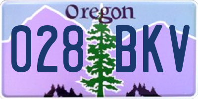OR license plate 028BKV