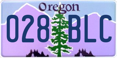 OR license plate 028BLC