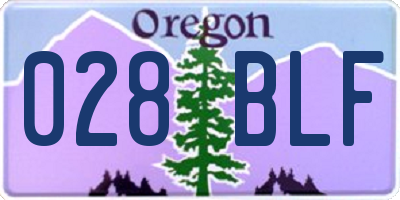OR license plate 028BLF