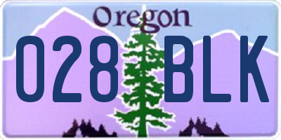 OR license plate 028BLK