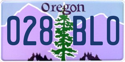 OR license plate 028BLO