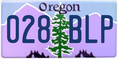OR license plate 028BLP