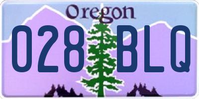 OR license plate 028BLQ