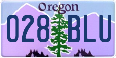OR license plate 028BLU