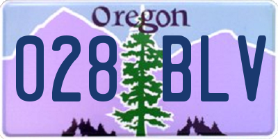 OR license plate 028BLV