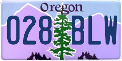 OR license plate 028BLW