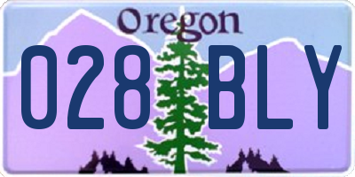 OR license plate 028BLY