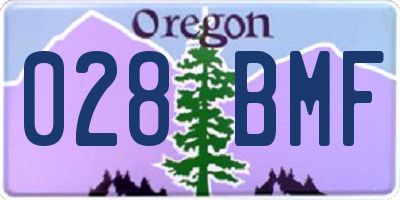 OR license plate 028BMF