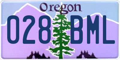 OR license plate 028BML