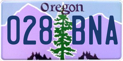 OR license plate 028BNA