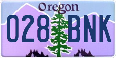 OR license plate 028BNK