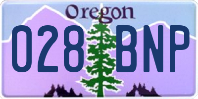 OR license plate 028BNP
