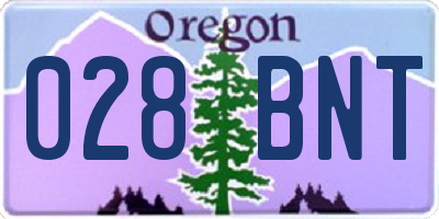OR license plate 028BNT