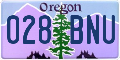 OR license plate 028BNU
