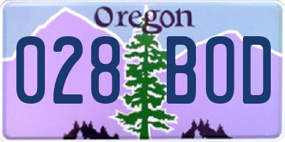 OR license plate 028BOD