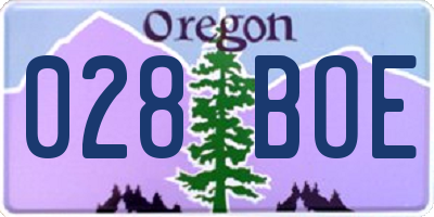 OR license plate 028BOE