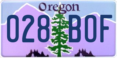 OR license plate 028BOF