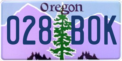 OR license plate 028BOK