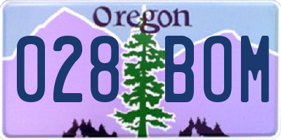 OR license plate 028BOM