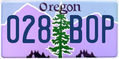 OR license plate 028BOP